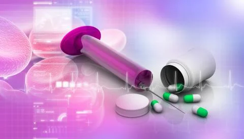 Medicines on abstract background. Stock Illustration