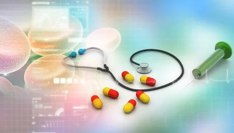 Medicines in abstract background. Stock Illustration