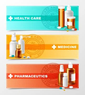 Medicines Banners Set Stockillustratie