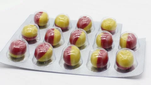 Medicines isolated on white background with selective focus Stock Footage 142624824
