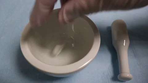 Medicines in a mortar. Stock Footage 78507396
