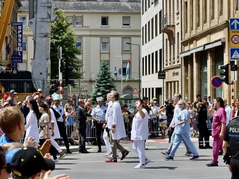 Medics on parade Stock Photos