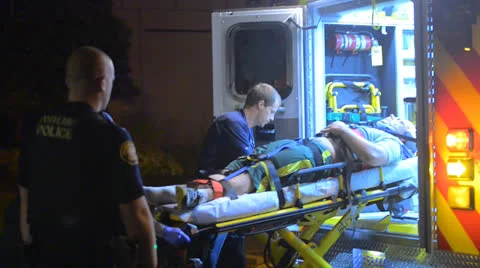 Medics Transporting Person To The Hospital Stock Footage