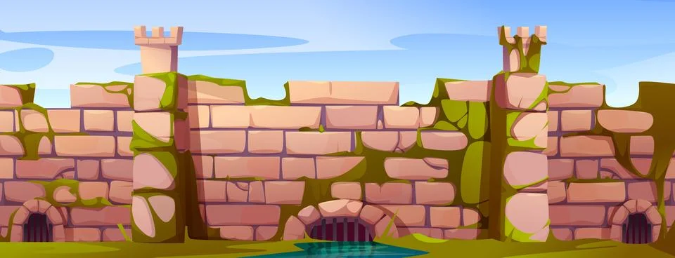 Medieval ancient castle wall Ilustración de archivo