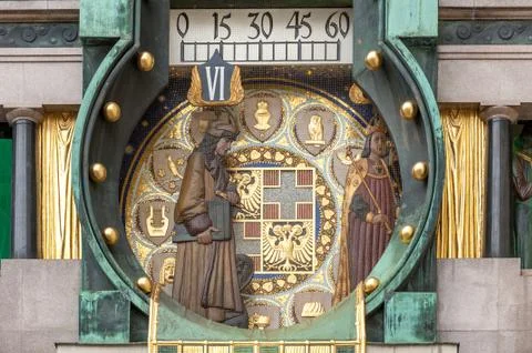 Medieval Ankeruhr clock Stock Photos