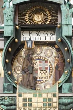 Medieval Ankeruhr clock Stock Photos
