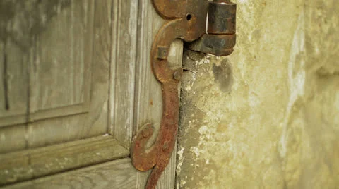 Medieval architectural detail hinge Stock Footage 24746578