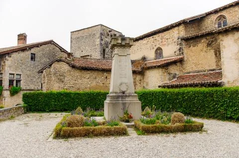 Medieval architecture of Perouges, France, a walled town, a popular touristic Stock Photos