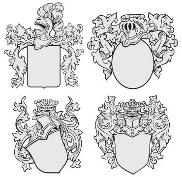 Medieval aristocratic emblems Stock Illustration