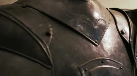 Medieval armor in museum Stock Footage 12592679