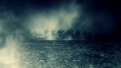 Medieval Army Marching to War Along with Battle Ships Stock Footage 72796204
