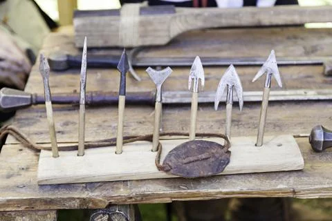 Medieval Arrowheads Stock Photos