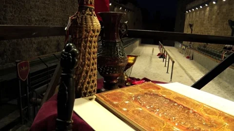Medieval artifact at arena Stock Footage 43149723