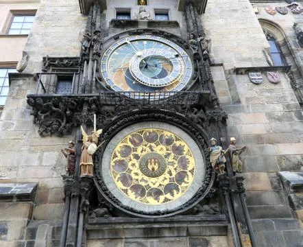 Medieval astronomical clock,Prague Stock Photos