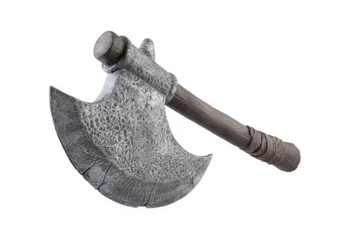 Medieval axe isolated on white background with clipping path Fotos de archivo