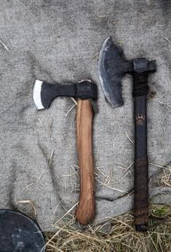 Medieval axe Stock Photos
