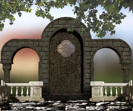 Medieval balcony image Stock Illustration