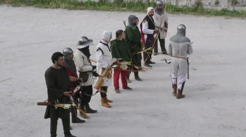 Medieval battle archery Video stock 64538261