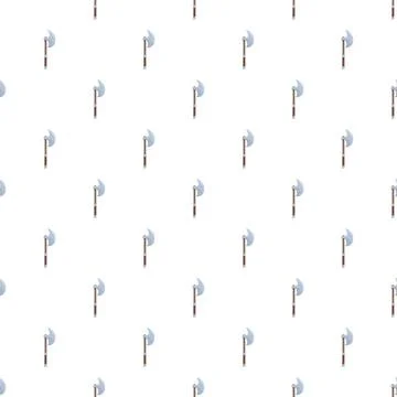 Medieval battle axe poleaxe weapon pattern Stock Illustration