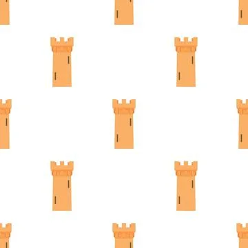 Medieval battle tower pattern seamless vector Stockillustratie