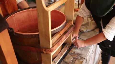 Medieval Beer being prepared for breweing Stock Footage 44577617