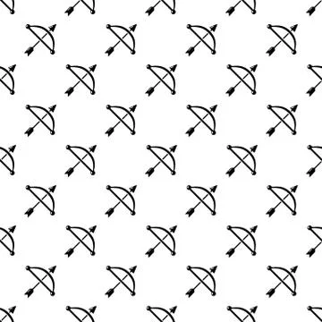 Medieval bow and arrow pattern seamless Stock Illustration