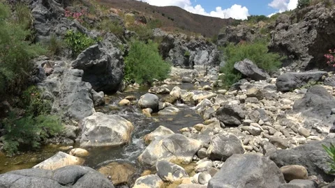 Medieval bridge of Adrano, Sicily, of arabic origin and saracen. Called Simet Stock Footage 150356743