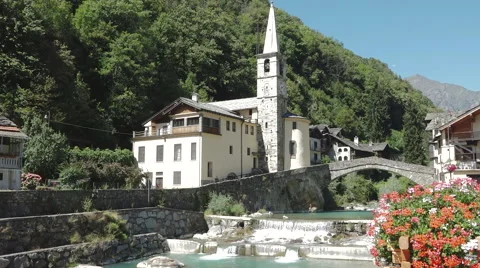 Medieval bridge arch ancient architecture river mountain travel art holiday Видео 67495079