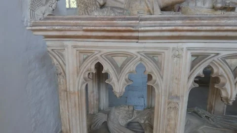 Medieval cadaver tomb of John FitzAlan, 7th Earl of Arundel, Fitzalan Chapel Stock Footage 342294792