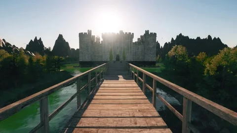 Medieval castle - 3D Stock Footage 139228487