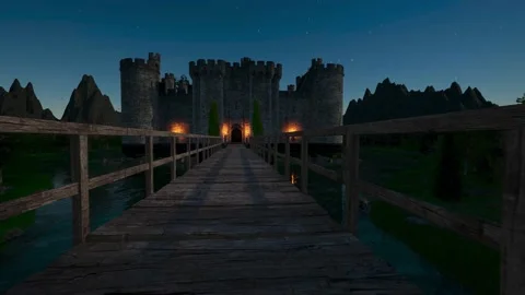 Medieval castle - 3D Stock Footage 139231645
