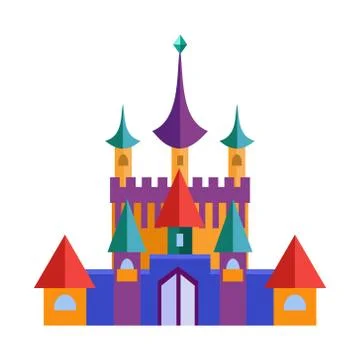 Medieval Castle and Elements for Games. Vector Illustrations 스톡 일러스트