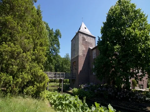 Medieval castle of Baarlo in the Netherlands Stock Footage 76314346