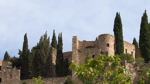 Medieval Castle of Cassis with Cypress Trees in Provence France Stock Footage 342778377