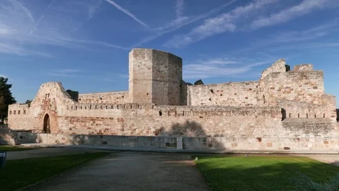 Medieval castle in the city of Zamora, Spain Stock Footage
