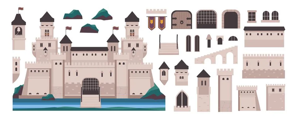 Medieval Castle Creator Kit Illustrazione stock