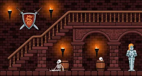 Medieval castle dungeon Stock Illustration