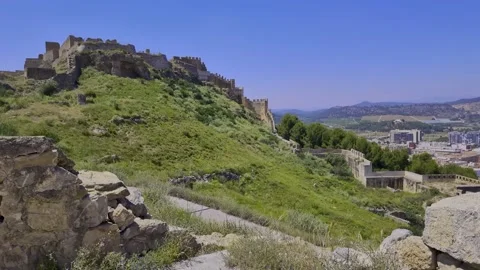 Medieval Castle Fortifications in Spain Stock Footage 231595901