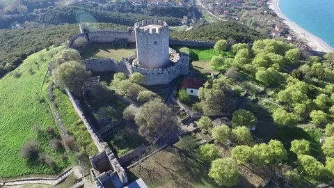 Medieval Castle in Greece 스톡 동영상 76647400