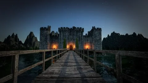 Medieval castle. Stock Illustration