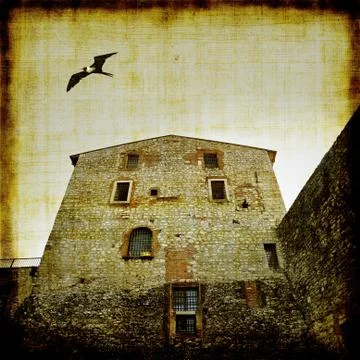 Medieval castle interior Stock Illustration