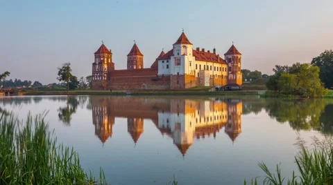 Medieval castle in Mir, Belarus Video stock 61397014