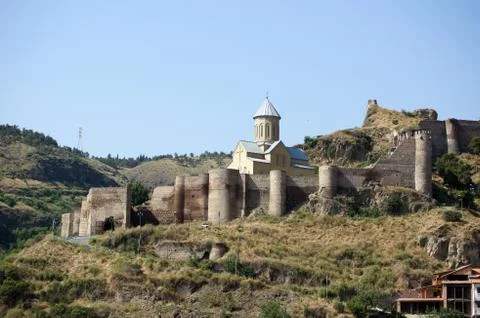 Medieval castle of Narikala Stock Photos