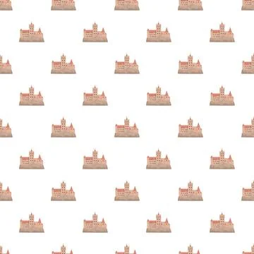 Medieval castle pattern design repeating background ornament Stock Illustration