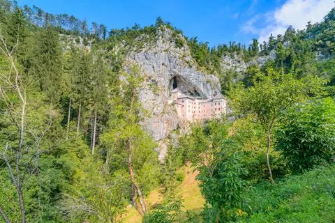 The medieval  castle Predjama Stock Photos