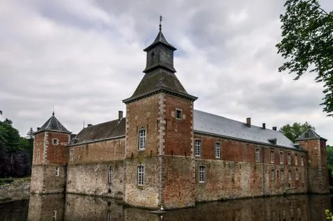 Medieval castle with reflection Stock Photos