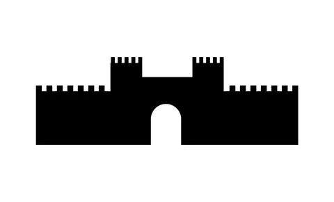 Medieval Castle Silhouette vector イラスト素材
