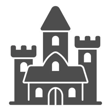 Medieval castle solid icon, fairy tales concept, palace sign on white background 스톡 일러스트