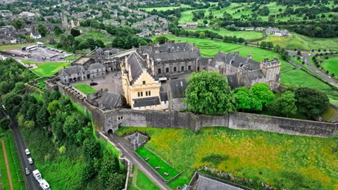 Medieval castle of Stirling Castle located on top of a hill, Scotland. Stock Footage 283394690