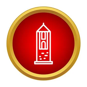 Medieval castle tower simple line icon Ilustración de archivo